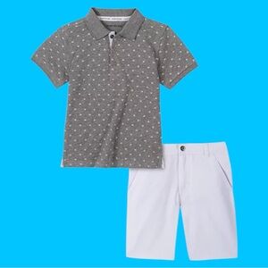 NWT Calvin Klein Set Polo Shirt Shorts CK Tshirt Tee Denim Boys Kids 2 Pc Gift